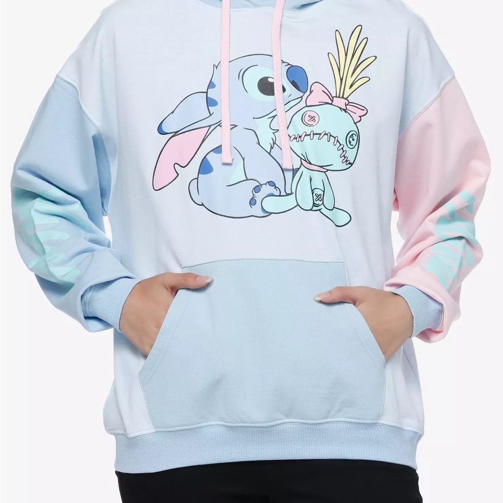 Disney Lilo & Stitch Scrump & Stitch Color-Block Girls Hoodie